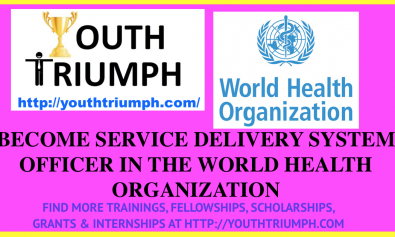 BECOME SERVICE DELIVERY SYSTEM OFFICER IN THE WORLD HEALTH ORGANIZATION_youthtriumph.com