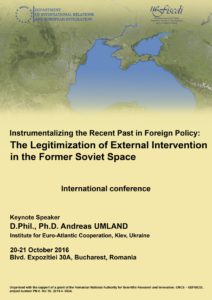 Conference Apply for “The Legitimization of External Intervention in the Former Soviet Space” conference in Bucharest
