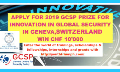2019 GCSP PRIZE FOR INNOVATION IN GLOBAL SECURITY_Competition_youthtriumph.com