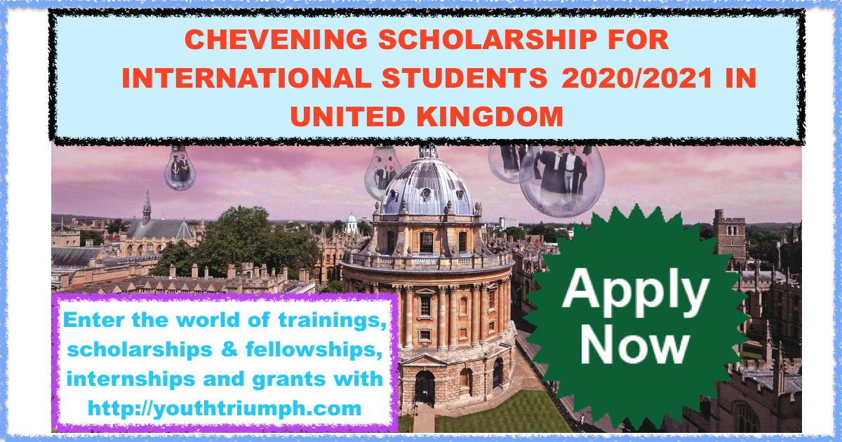 CHEVENING SCHOLARSHIP FOR INTERNATIONAL STUDENTS 2020-2021 ...