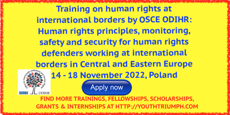 Training on human rights at international borders osce odihr